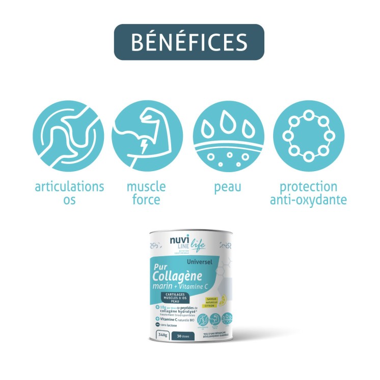 Pure marine collagen with natural vitamin C and lemon flavour