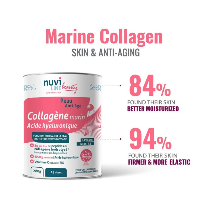Collagène marin pour la peau avec acide hyaluronique et vitamine C