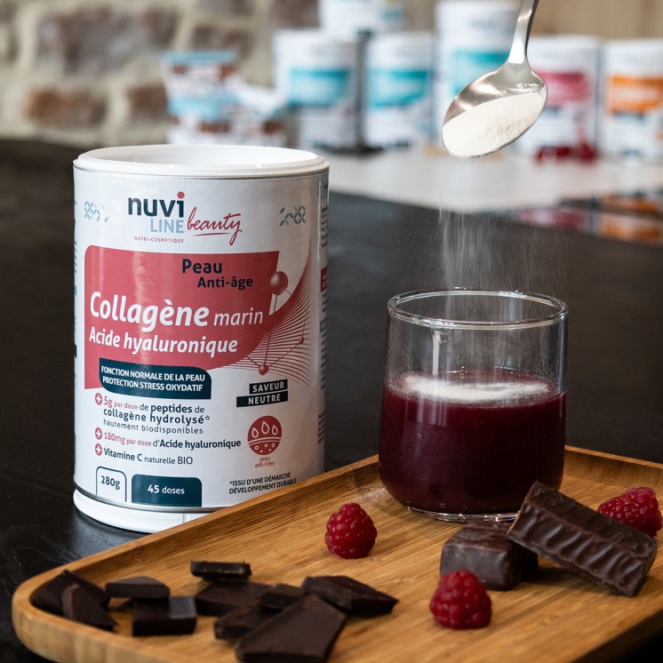 Collagène marin pour la peau avec acide hyaluronique et vitamine C